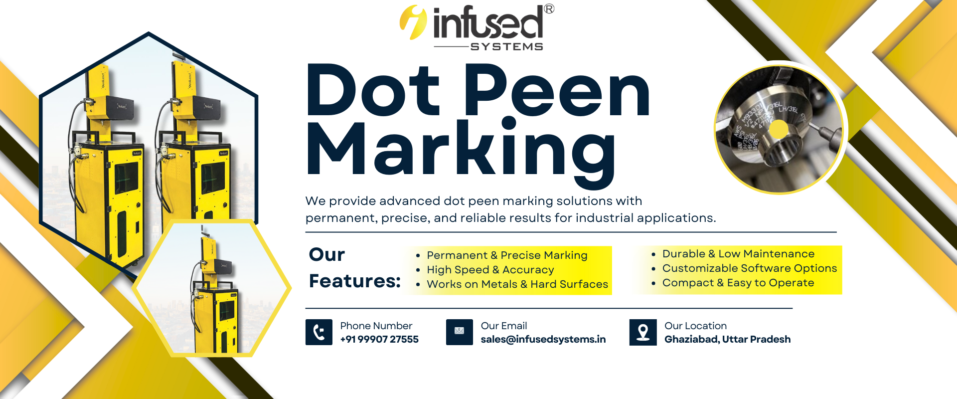 Industrial Dot Peen Marking Machine for permanent and precise markings – Infused Systems Pvt. Ltd.”