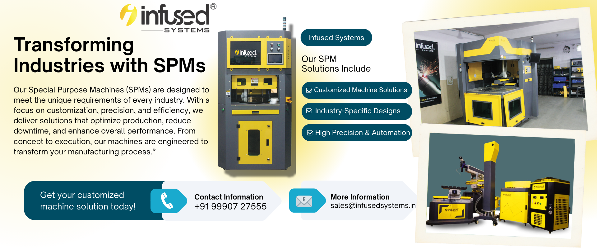 Customized Special Purpose Machines (SPMs) for industrial automation and precision manufacturing – Infused Systems Pvt. Ltd.”
